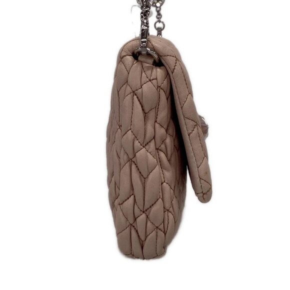 miumiu Miu Crystal/Matelasse Cameo (pink) Leather Shoulder Bag 595-051525 - Picture 4 of 14